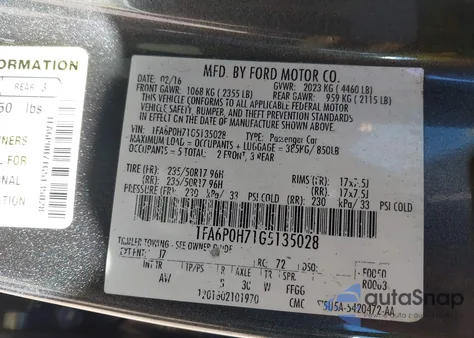 2016 Ford Fusion Se from USA, damaged, VIN 1FA6P0H71G5135028